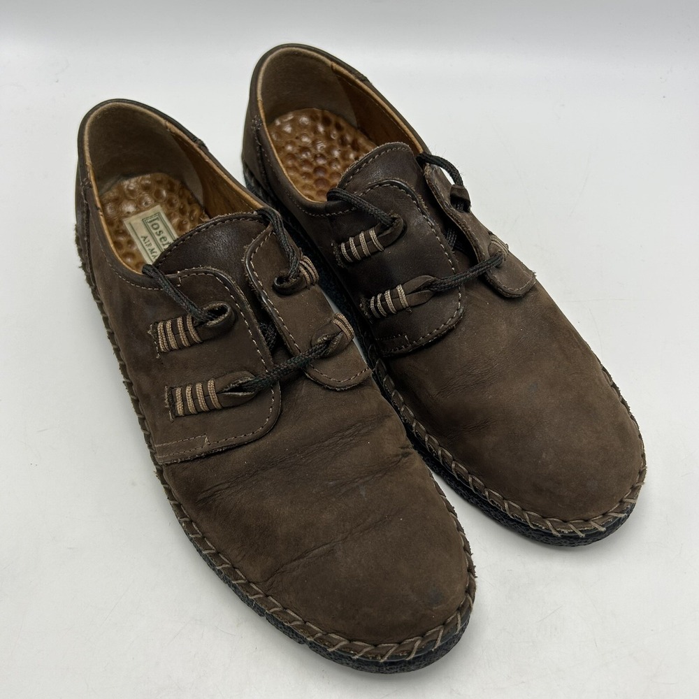 Josef Seibel Shoes Womens 8.5-9 Brown Leather Comfort Lace Up Oxford 40 EU Read